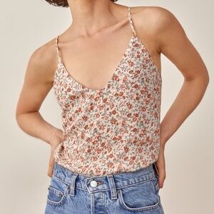 NWT Reformation Rovino Ditsy Floral Cami Sleeveless Top Size Large